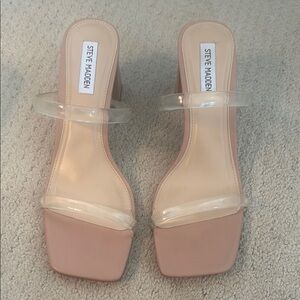 Steve Madden Women's Clear and Nude Heels